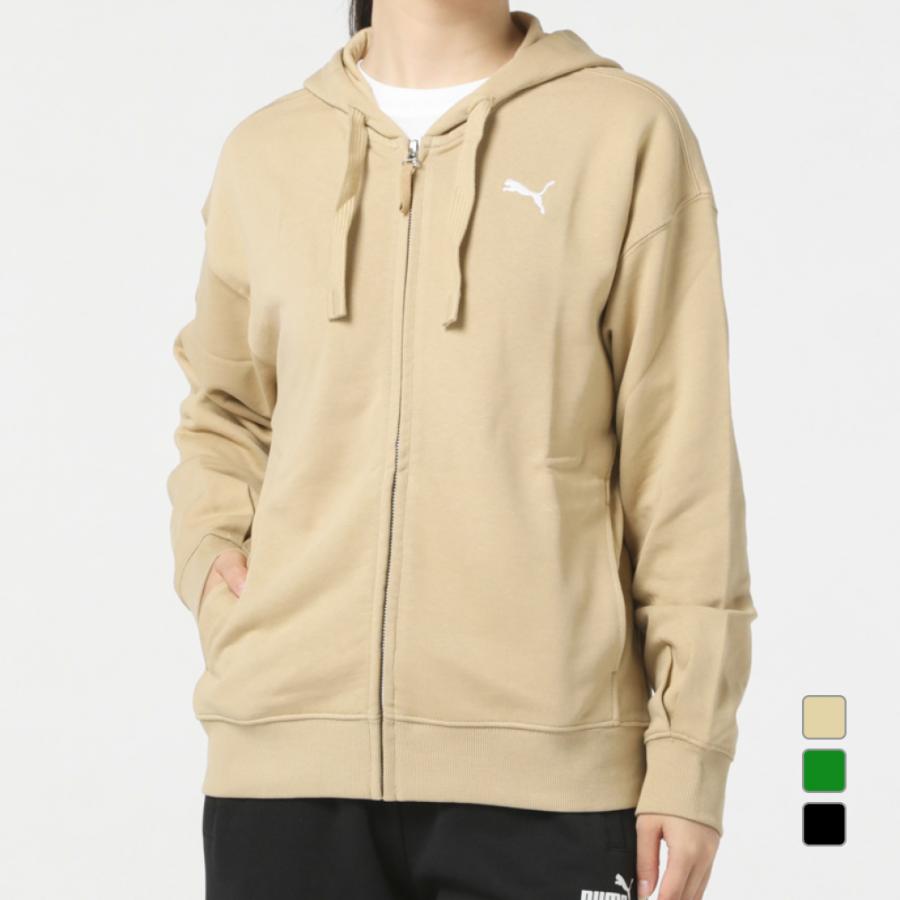 【ベージュ3】スウェット フルジップ フーディー (WOMENS) PUMA（プーマ） レディース スウェット フルジップ HER フーデッド