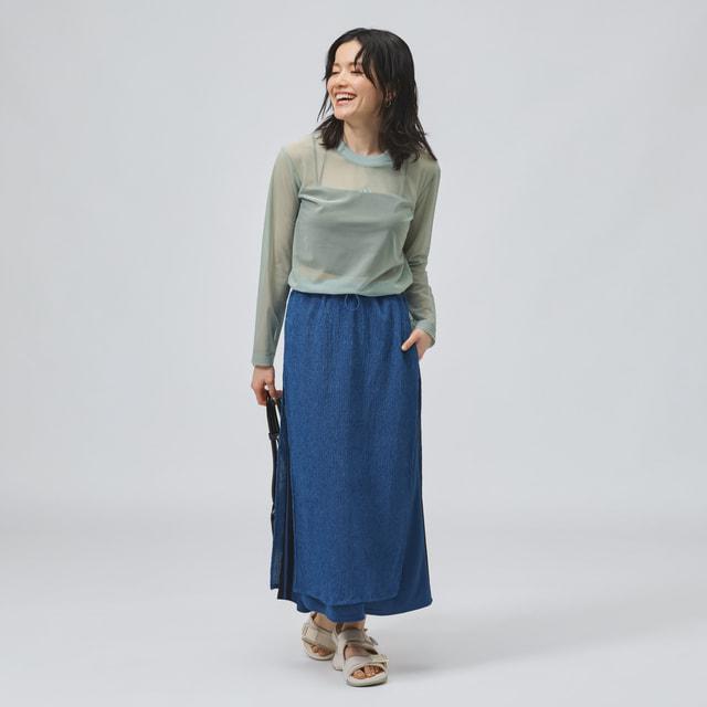 adidas 青 スカート　春夏ニット adidas/アディダス KNITTED SKIRT スカート タイトスカート（スカート