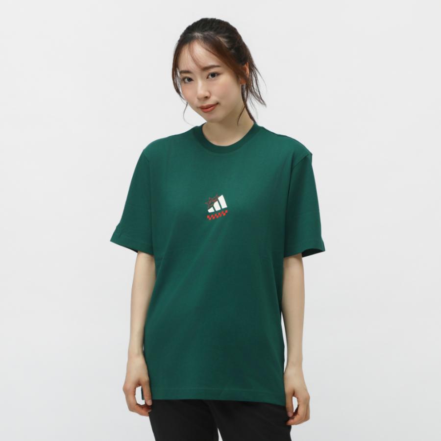 k*7様 MIDNIGHT PIZZA CLUB 半袖Tシャツ　緑　XL adidas（アディダス） メンズ 半袖 Tシャツ ラウンジ ピザグラフィック
