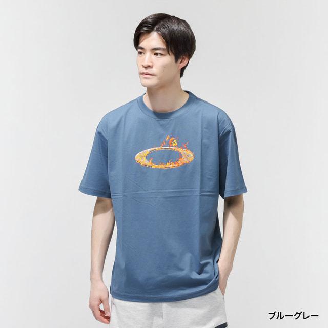 00s オークリー 国旗 センターロゴ Tシャツ ネイビー Lサイズ 赤タグ OAKLEY（オークリー） メンズ 半袖 Tシャツ O-TECH COLD COTTON TEE
