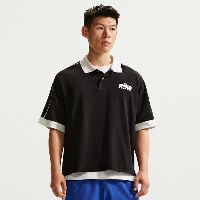 NIKE テニス 半袖ポロシャツ クロコ柄 ハーフジップ フェデラー着用 黒 ナイキ NIKE メンズ テニス 半袖ポロシャツ ナイキコート DRI-FIT