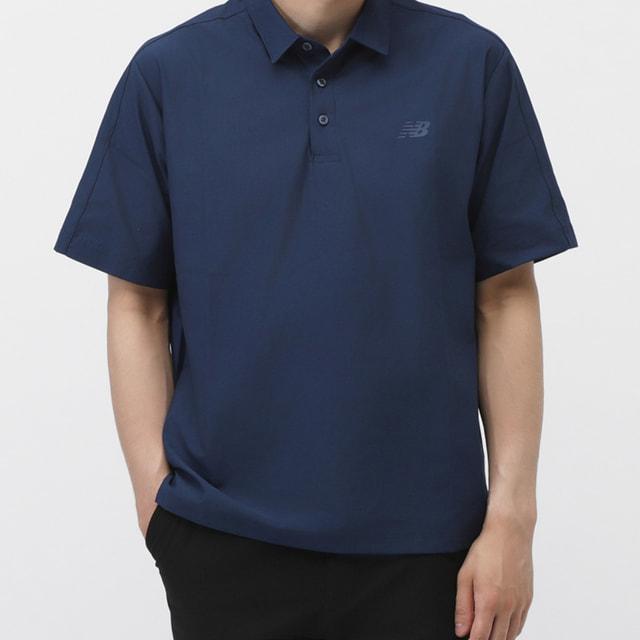 NEW BALANCE ポロシャツ ネイビー/グレー New Balance（ニューバランス） メンズ 半袖 ポロシャツ