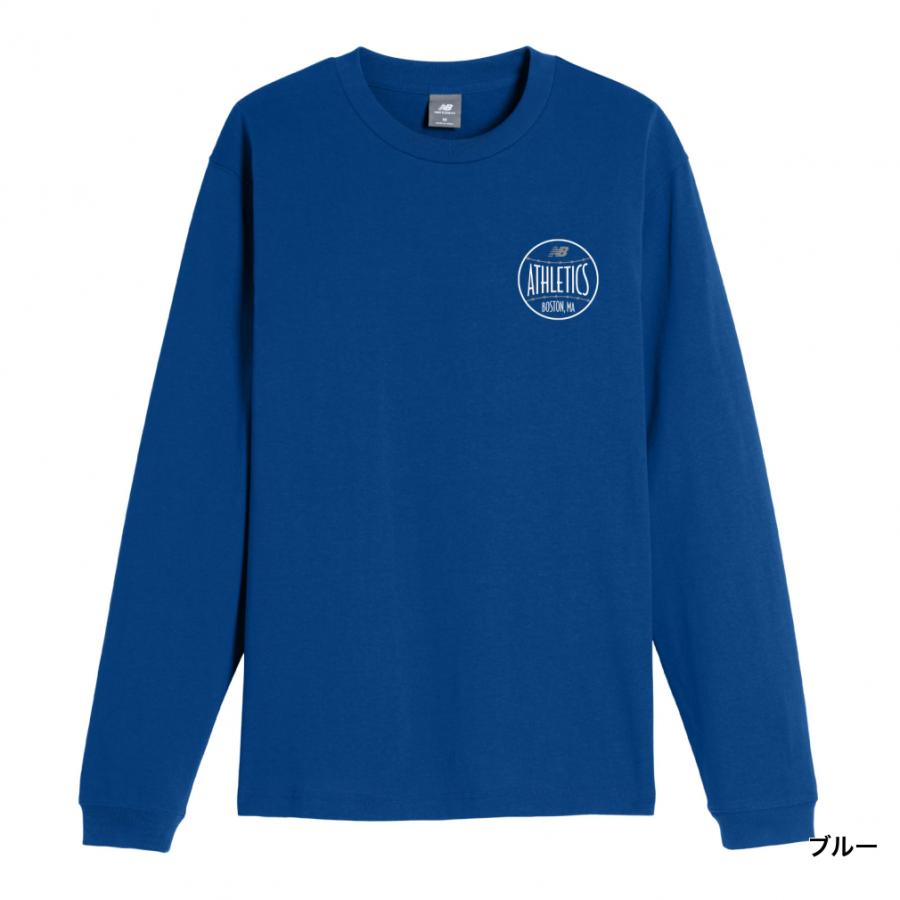 Admiral ロングスリーブ Tシャツ ブルー New Balance（ニューバランス） メンズ 長袖 Tシャツ ロングスリーブT