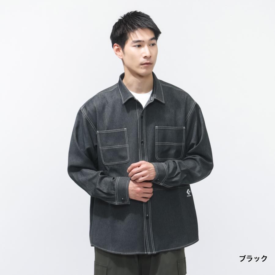 CONVERSE（コンバース） メンズ 長袖 シャツ SYNTHETIC DENIM SHIRT M