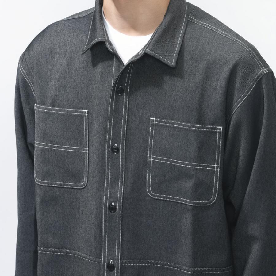 コンバットシャツ CONVERSE（コンバース） メンズ 長袖 シャツ SYNTHETIC DENIM SHIRT M