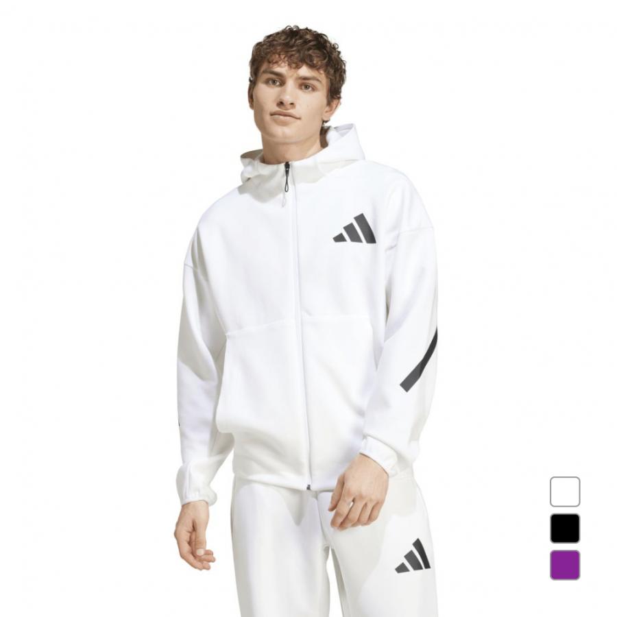 adidas ジップアップジャージ M ホワイト adidas（アディダス） メンズ スウェット フルジップ Z.N.E.