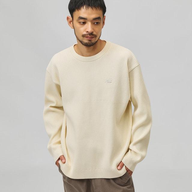 New Balance ホワイトセーター S New Balance（ニューバランス） THE CITY メンズ ウェア ワッフル