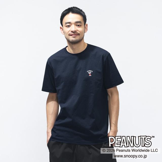 PEANUTS ピーナッツ スヌーピー メンズ 半袖 Tシャツ UVカットドライ