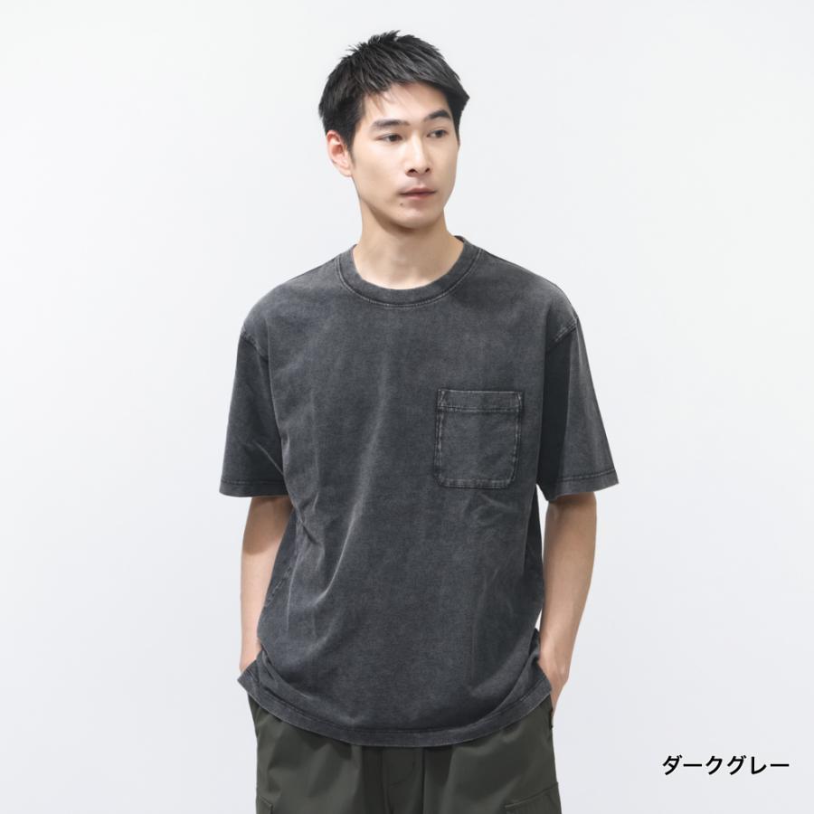 TIGORA（ティゴラ） メンズ 半袖 Tシャツ ウォッシュコットンTシャツ