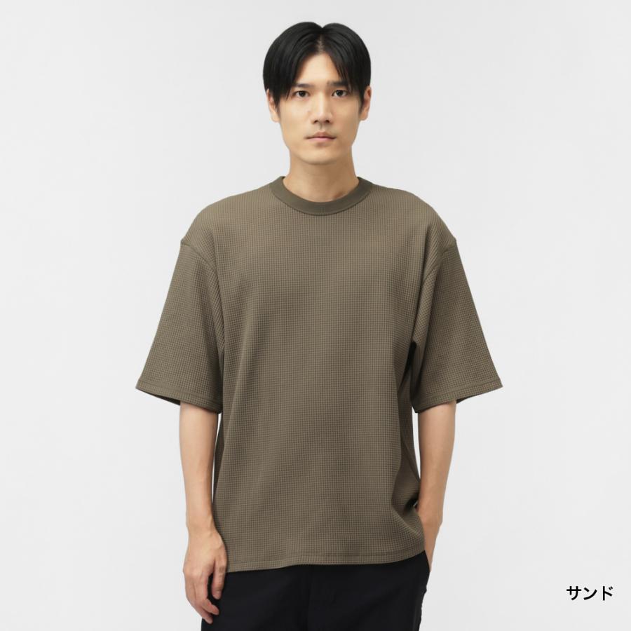 TIGORA（ティゴラ） メンズ 半袖 Tシャツ ワッフル5分袖Tシャツ TR