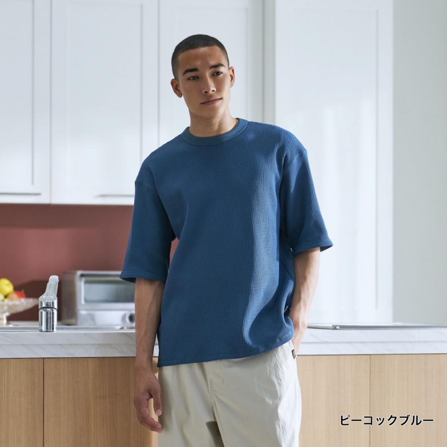 TIGORA（ティゴラ） メンズ 半袖 Tシャツ ワッフル5分袖Tシャツ TR