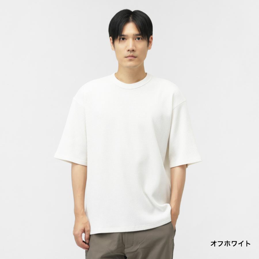 TIGORA（ティゴラ） メンズ 半袖 Tシャツ ワッフル5分袖Tシャツ TR
