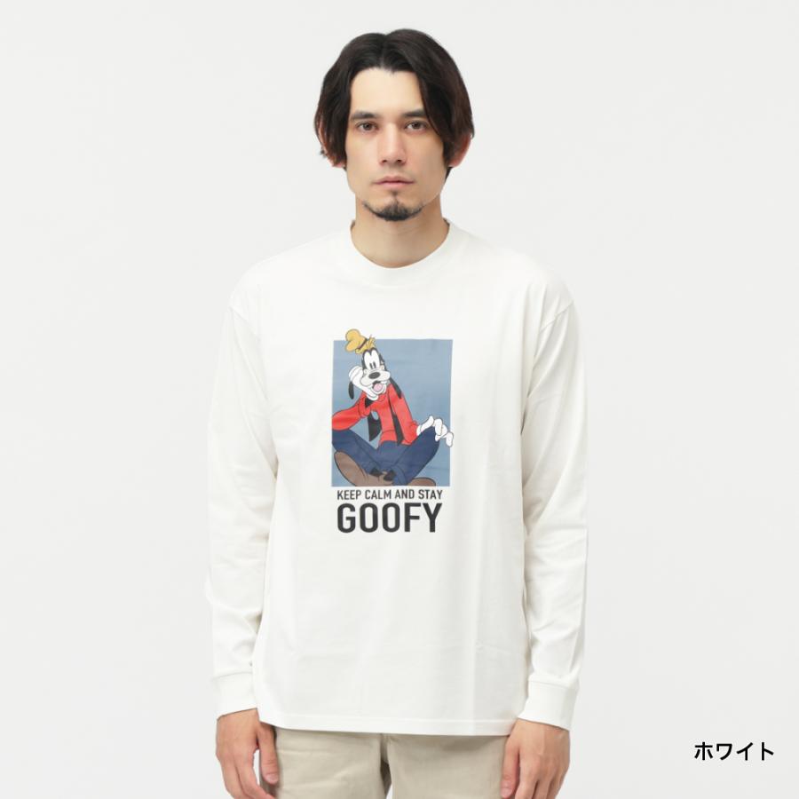 Disney（ディズニー） メンズ 長袖 Tシャツ ロングTシャツ グーフィー