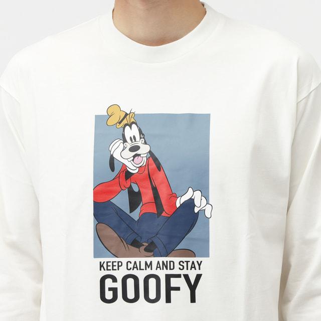 Disney（ディズニー） メンズ 長袖 Tシャツ ロングTシャツ グーフィー