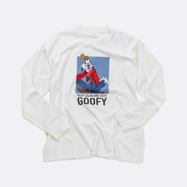 Disney（ディズニー） メンズ 長袖 Tシャツ ロングTシャツ グーフィー