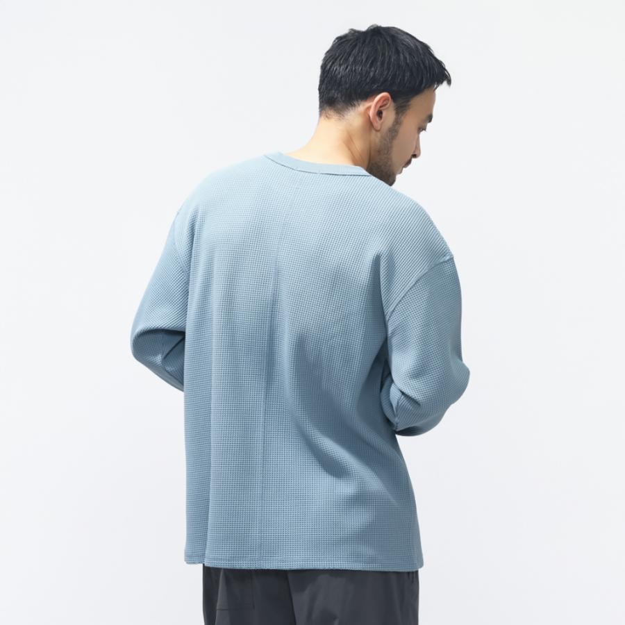 TIGORA（ティゴラ） メンズ 長袖 Tシャツ ワッフルロングTシャツ TR