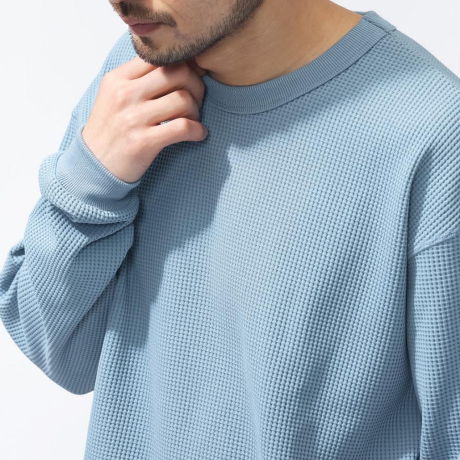 TIGORA（ティゴラ） メンズ 長袖 Tシャツ ワッフルロングTシャツ TR