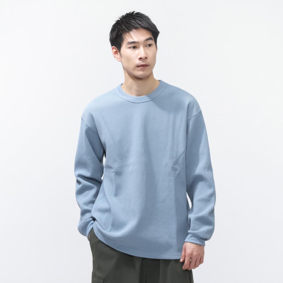 TIGORA（ティゴラ） メンズ 長袖 Tシャツ ワッフルロングTシャツ TR