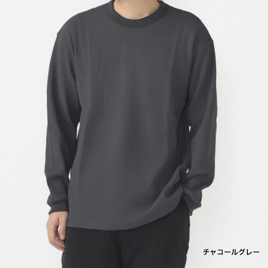 TIGORA（ティゴラ） メンズ 長袖 Tシャツ ワッフルロングTシャツ TR