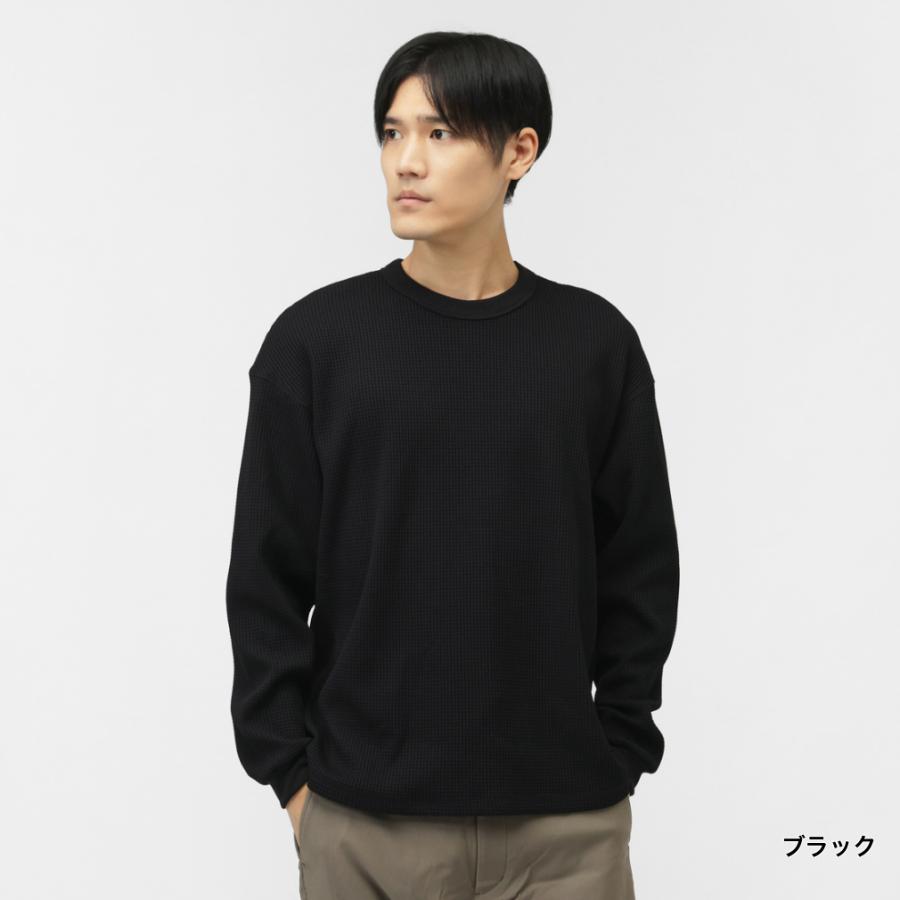 TIGORA（ティゴラ） メンズ 長袖 Tシャツ ワッフルロングTシャツ TR