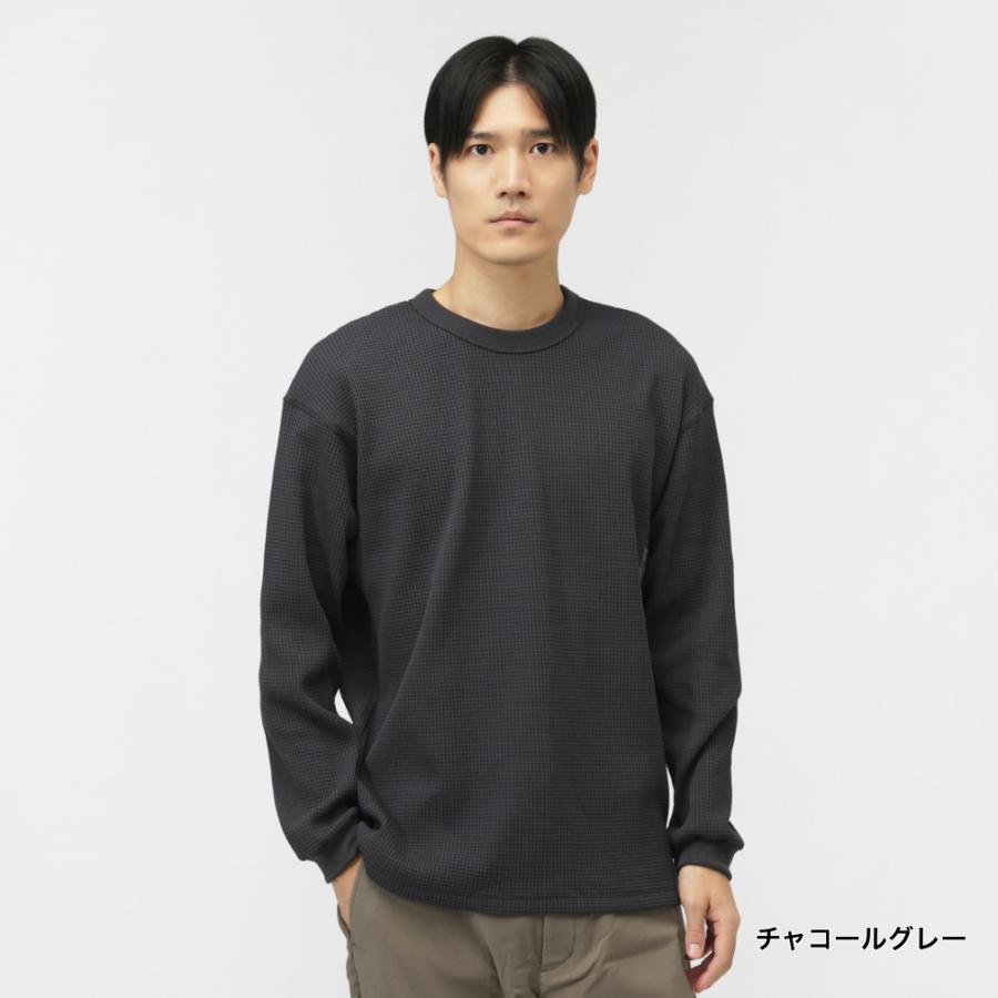 TIGORA（ティゴラ） メンズ 長袖 Tシャツ ワッフルロングTシャツ TR