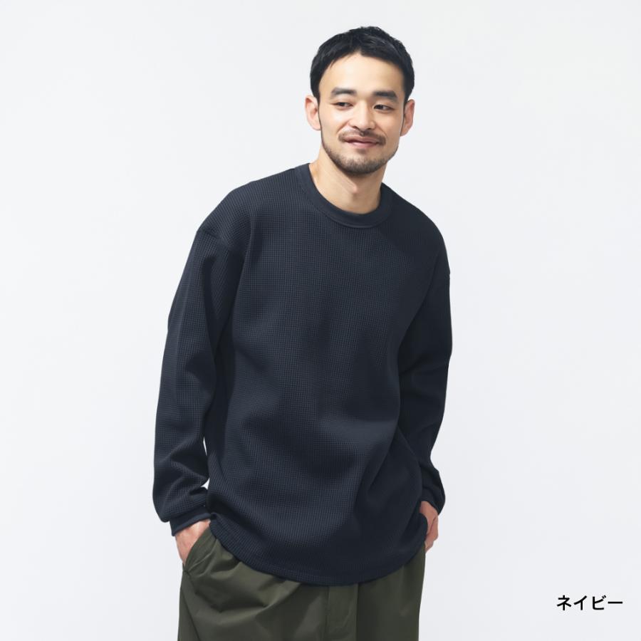 TIGORA（ティゴラ） メンズ 長袖 Tシャツ ワッフルロングTシャツ TR