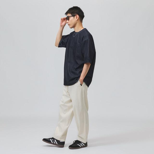 てら TIGORA（ティゴラ） メンズ ロングパンツ デニムワイドパンツ CORDURA