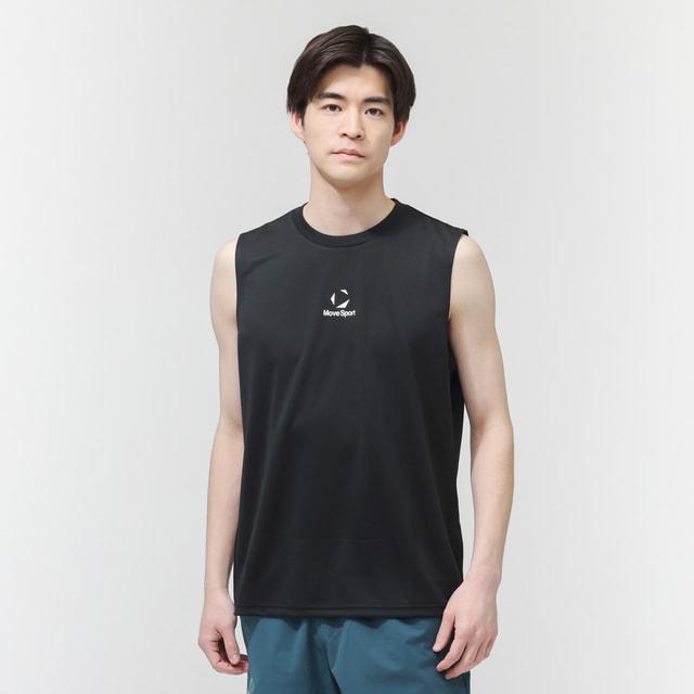 ムーブスポーツ メンズ ノースリーブ 機能 シャツ ワンポイント