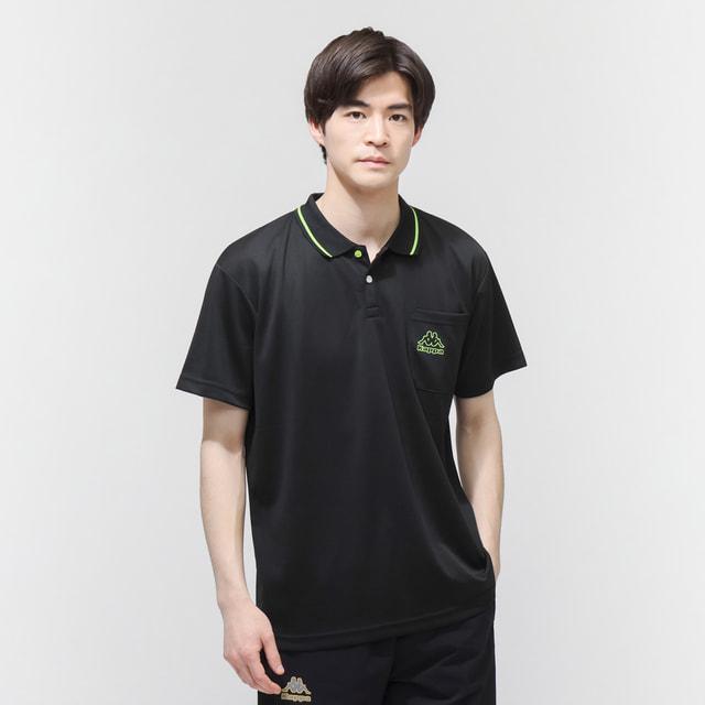 Kappa（カッパ） メンズ 半袖 機能 ポロシャツ ラインデザイン