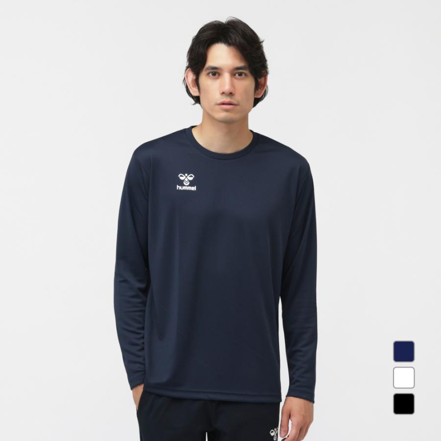 hummel（ヒュンメル） メンズ 長袖 機能 Tシャツ ワンポイントロング