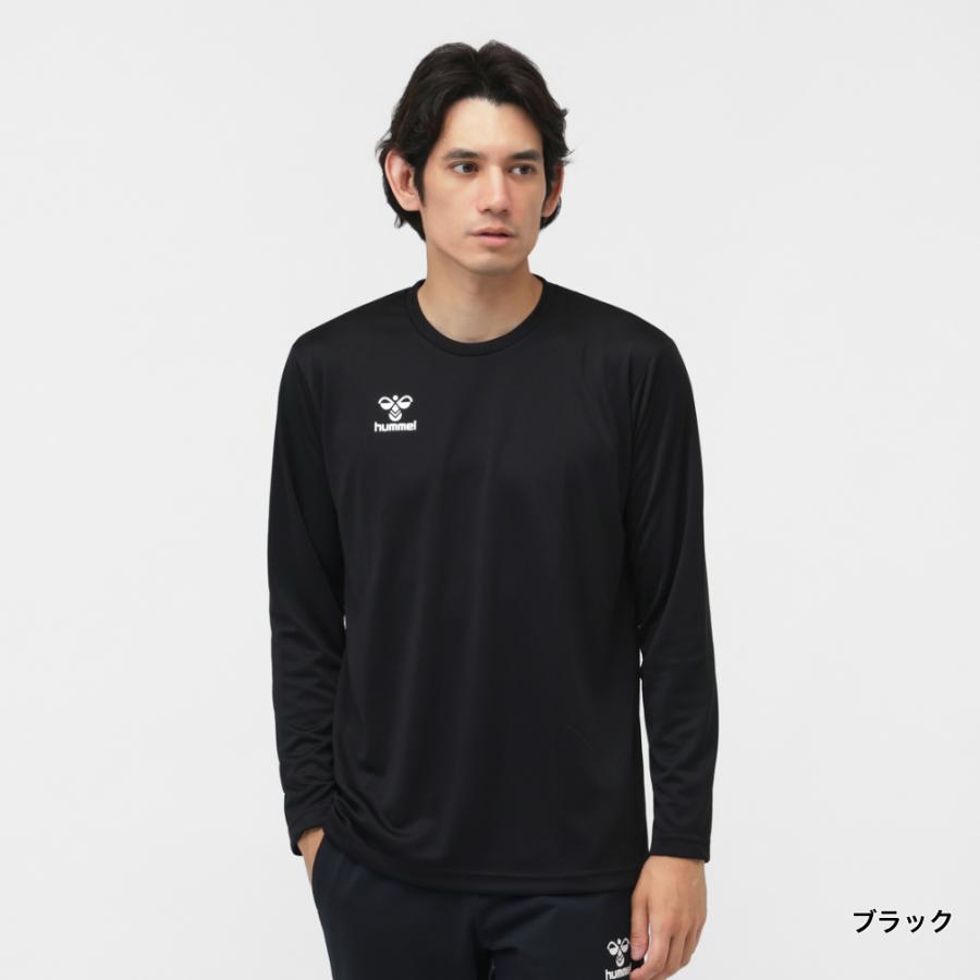 hummel（ヒュンメル） メンズ 長袖 機能 Tシャツ ワンポイントロング
