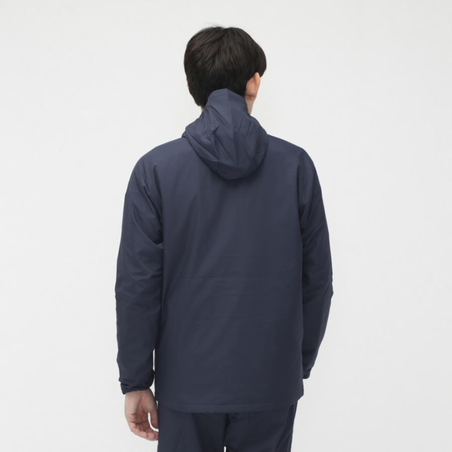 新品　ASICS中綿ウインドブレーカー上下セット　ネイビーL ASICS（アシックス） 中わたウインドブレーカーフーディー パンツ 上下