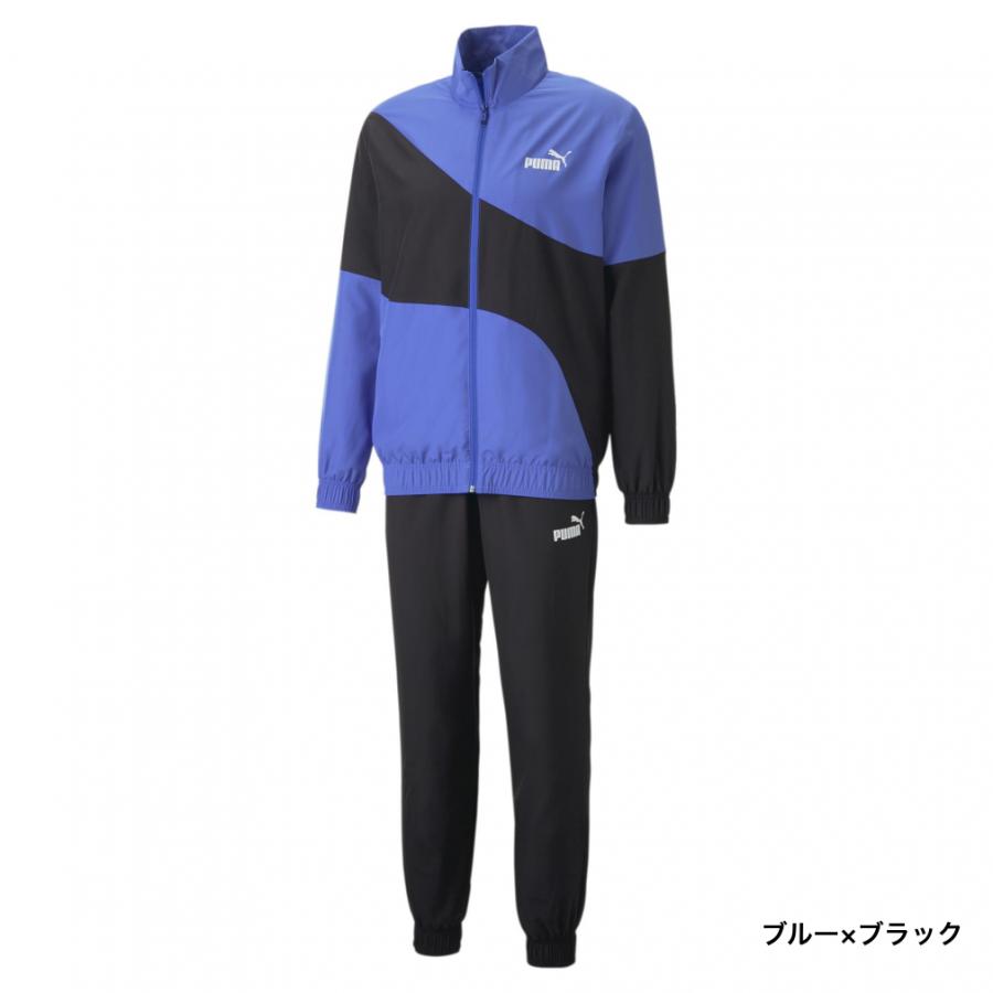 PUMA ウィンドブレーカー 上下セット ブラック/ブルー PUMA プーマ メンズ ウインド 上下セット POWER ウーブン