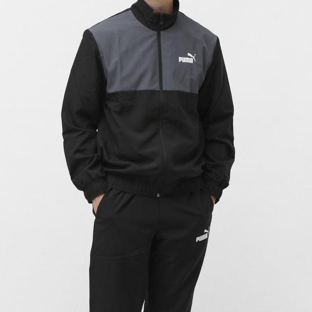 プーマ 上下セット ウォーマー M ブラック PUMA（プーマ） メンズ ウインド 上下セット ウーブン カラーブロック