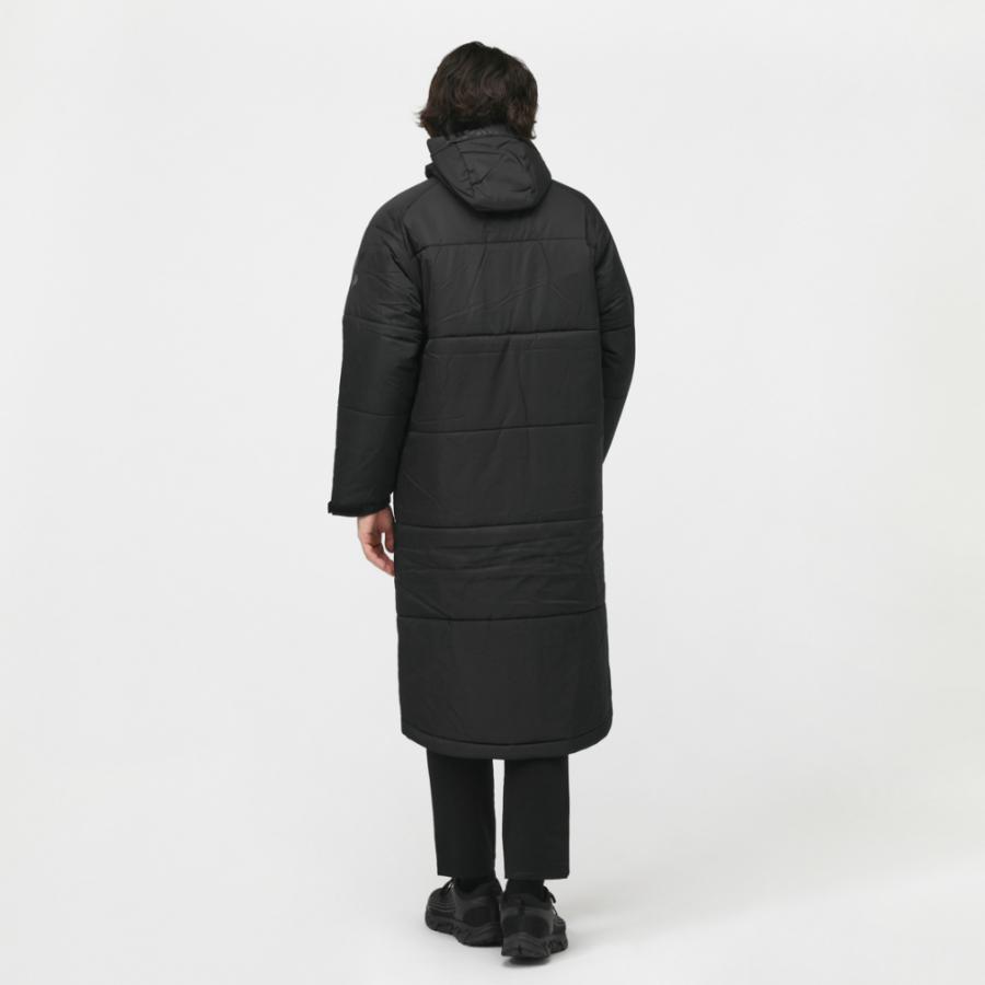 hummel 黒 フード付き ベンチコート hummel（ヒュンメル） メンズ ベンチコート パデッドロングコート