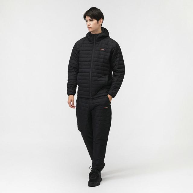 【ブラック】裏起毛 中綿 テーパード ロングパンツ (MENS) TIGORA by BEAMS DESIGN メンズ 中綿パンツ 中綿ロングパンツ TRBM
