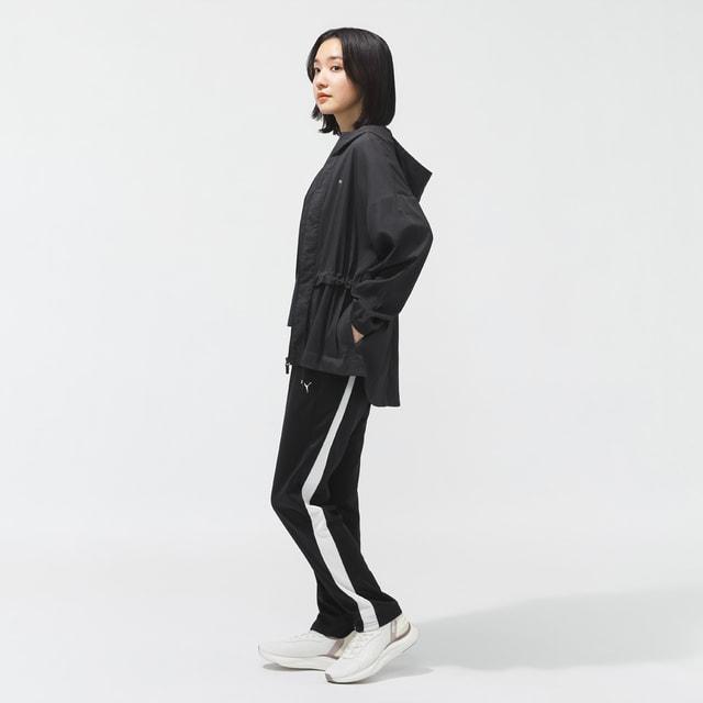 美品 PUMA ナイロンジャケット×ジャージパンツ 上下 レディース S 黒 PUMA（プーマ） レディース ジャージ パンツ ニットPT 528895 スポーツ