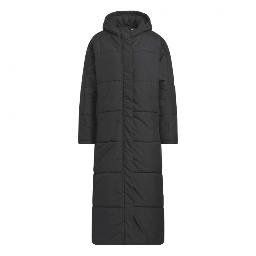 【美品】adidas フード付き ブラックロングコート adidas（アディダス） マストハブ スリーストライプス ロング
