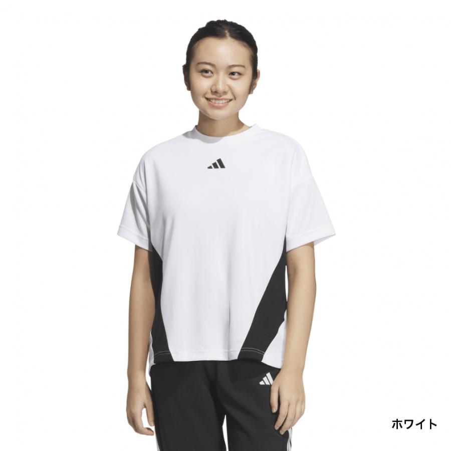 adidas アディダス レディース 半袖 機能 Tシャツ カラーブロック 半袖
