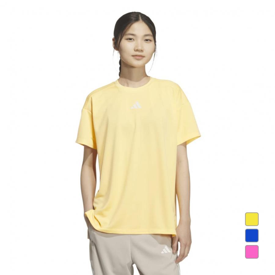 イエロー プリーツ 半袖トップス adidas（アディダス） レディース 半袖 機能 Tシャツ マストハブ