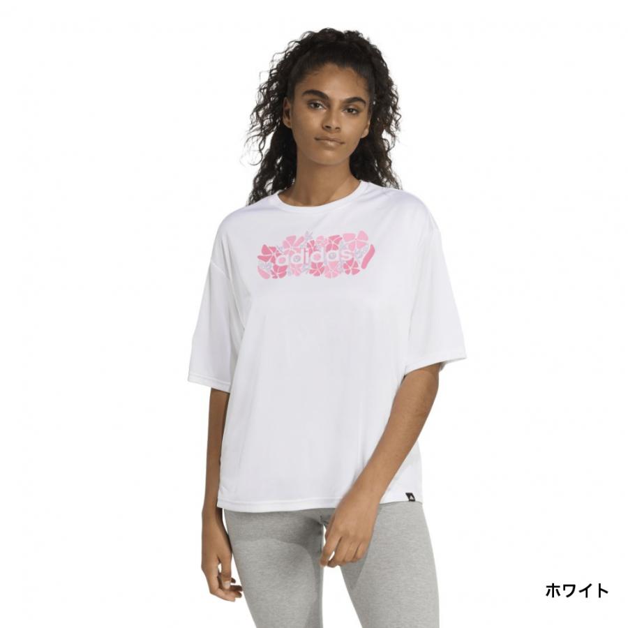 美品 adidas 半袖ボタニカル花柄Tシャツ 美品 adidas 半袖ボタニカル花柄Tシャツ