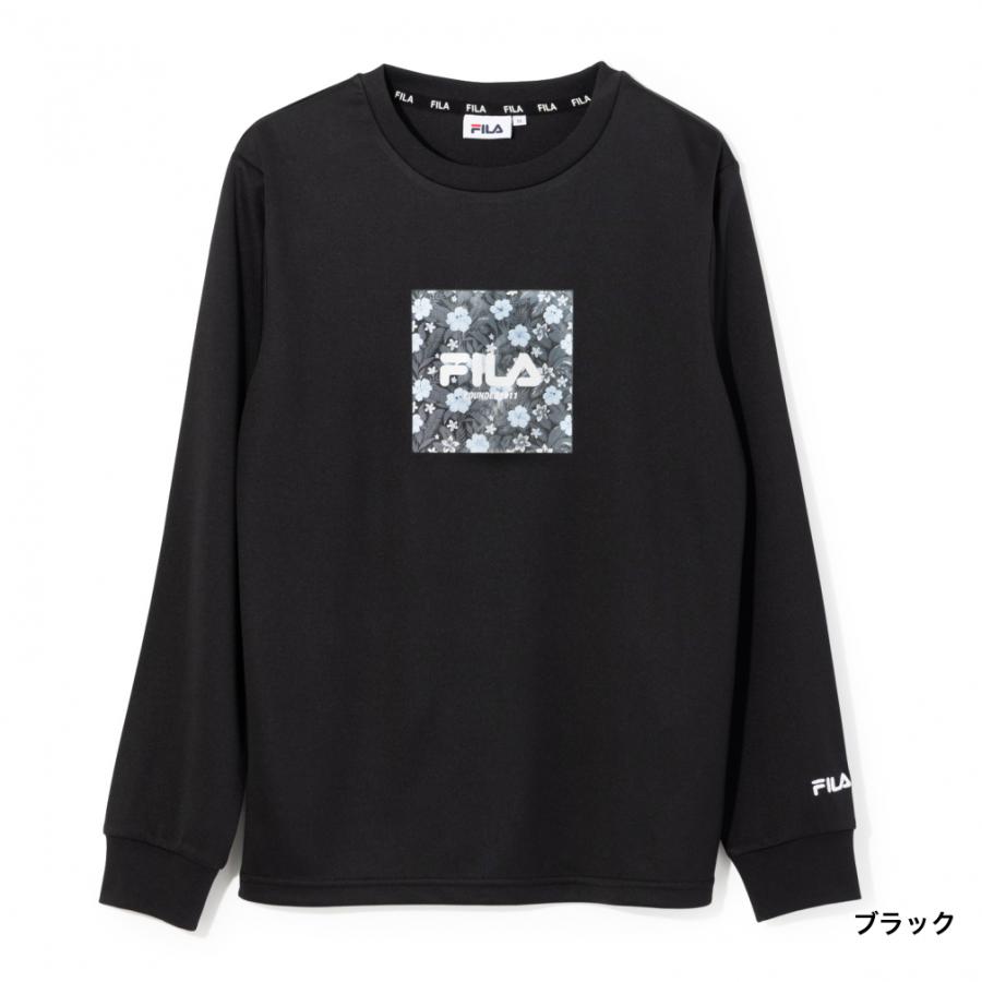 FILA ブラックレディーストップス L FILA（フィラ） レディース 長袖 機能 Tシャツ FW25FP826 スポーツ
