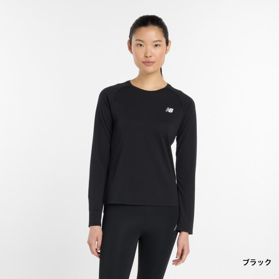 (取寄) ニューバランス レディース ロング スリーブ New Balance women Micro-Rib Long Sleeve Black New Balance（ニューバランス） レディース 長袖 機能 Tシャツ Sport