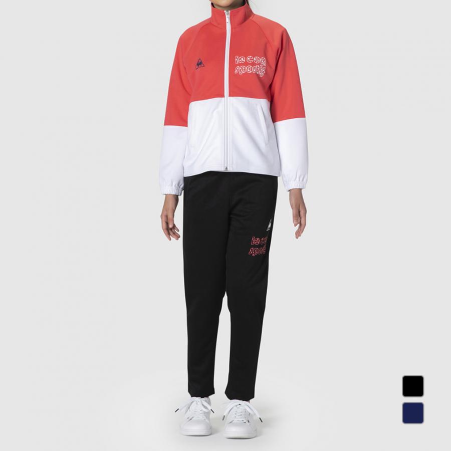 (ルコックスポルティフ)le coq sportif子供用ジャージ上下セット【qs-452125j-552125j】160cm ブラック×レッド le coq sportif（ルコックスポルティフ） ルコック ジュニア キッズ