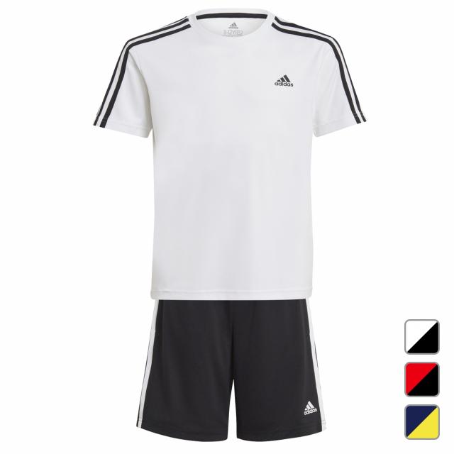 アディダス ジュニア 人気 おすすめ キッズ 子供 Tシャツハーフパンツセット 2m3ストライプスtシャツショーツセット スポーツウェア Gn1493 Gn1491 Gn1492 Adidas
