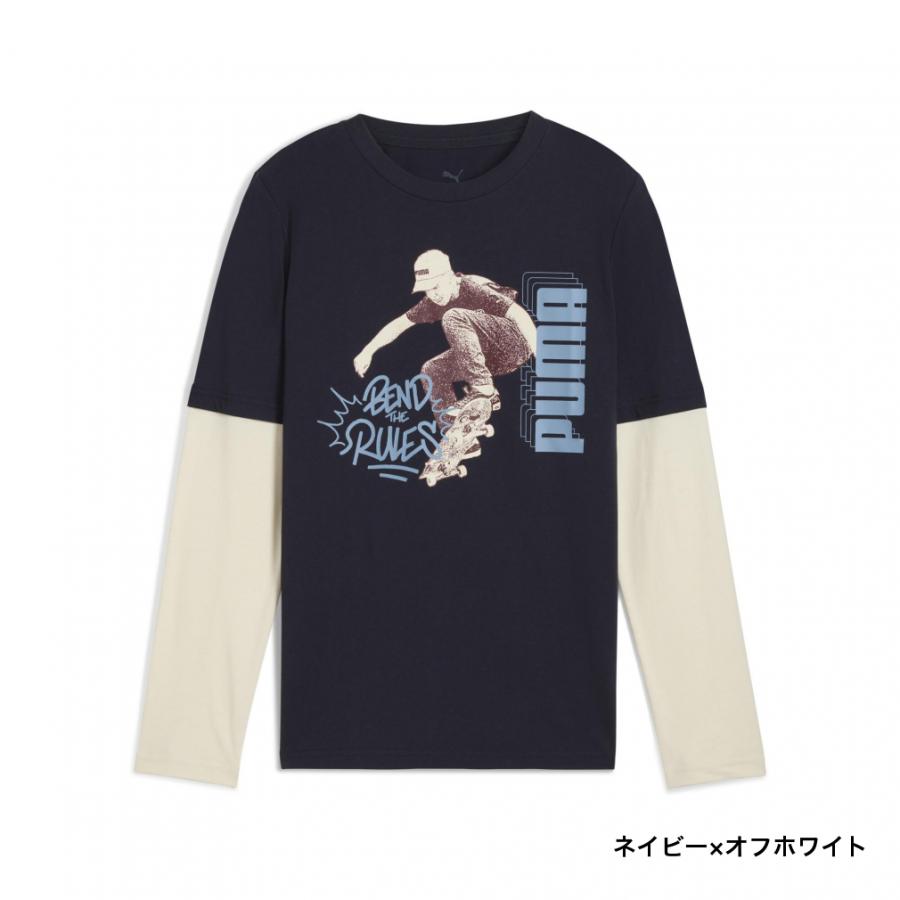 PUMA（プーマ） ジュニア キッズ 子供 長袖 Tシャツ MID90S レイヤード