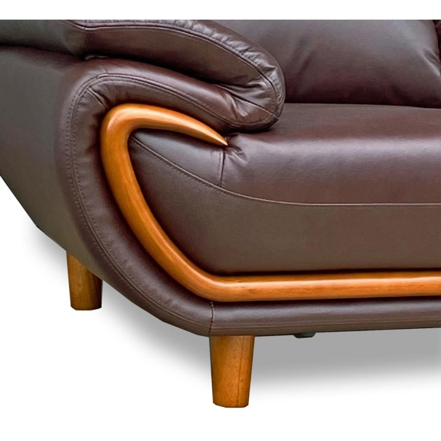 関家具 3人用ソファ カウエルIII ダークブラウン 本革張り（2）自社便