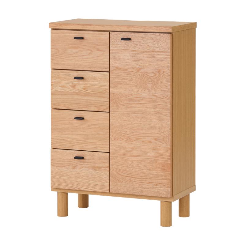 一生紀（ISSEIKI） キャビネット クルーラ60 ナチュラル オーク材 （4