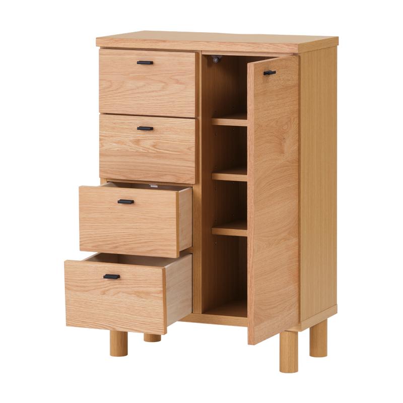 一生紀（ISSEIKI） キャビネット クルーラ60 ナチュラル オーク材 （4