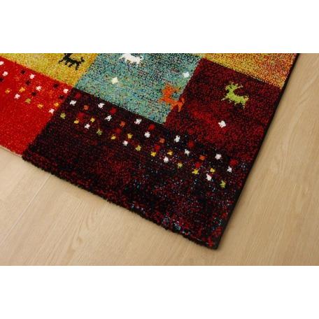 イケヒコ ラグマット フォリア レッド 200×250cm (4）北海道内送料